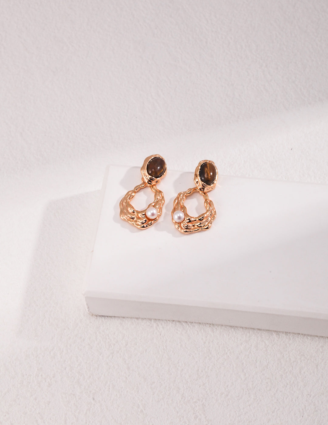 Earth & Pearl Drop Earrings
