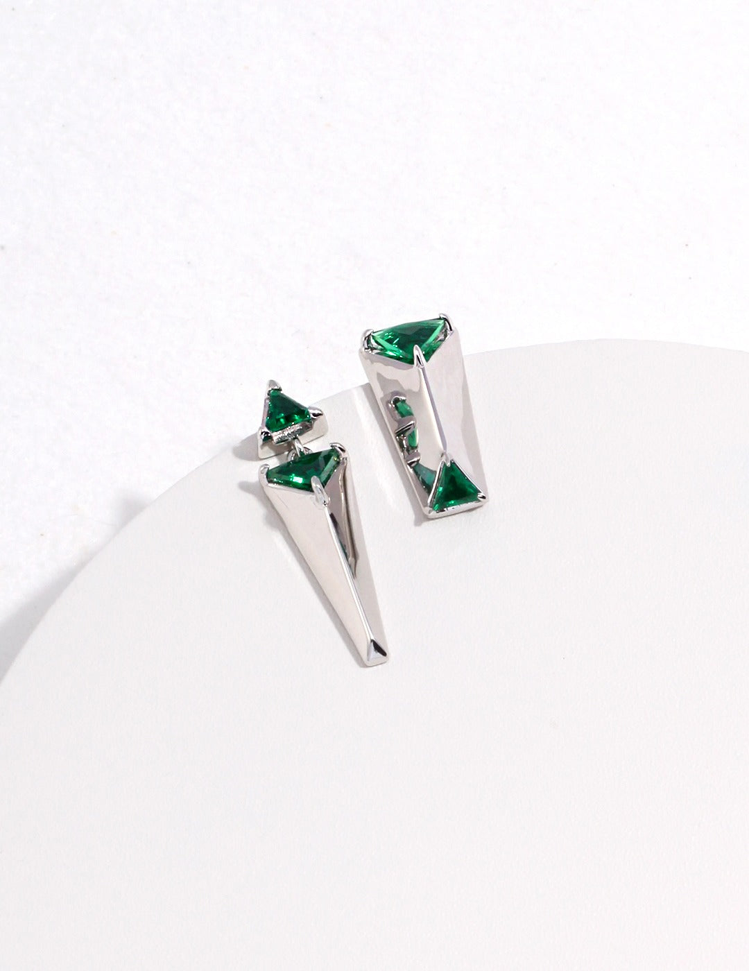 Asymmetrical Stud Earrings with Cubic Zirconia