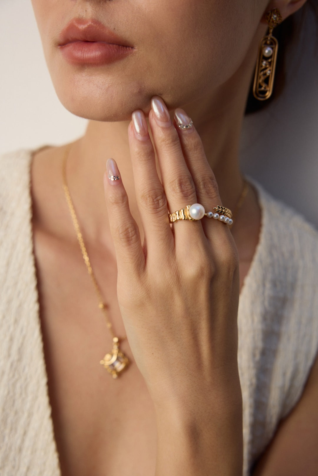 Crowned Pearl Ring