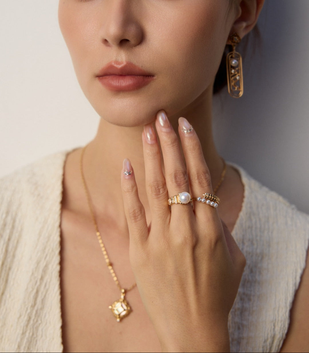 Crowned Pearl Ring