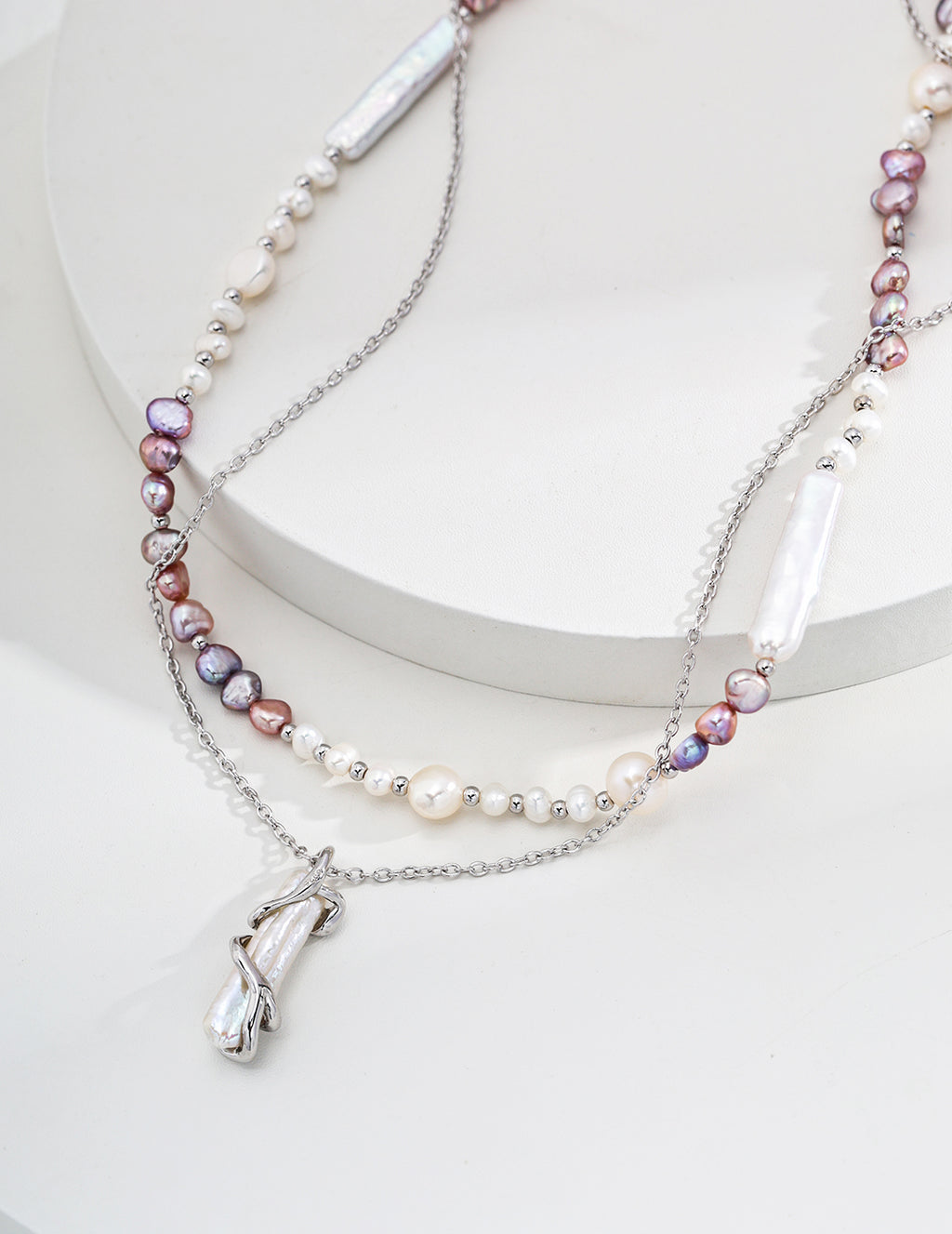 Lilac Pearl-way Necklace 38cm / 15"