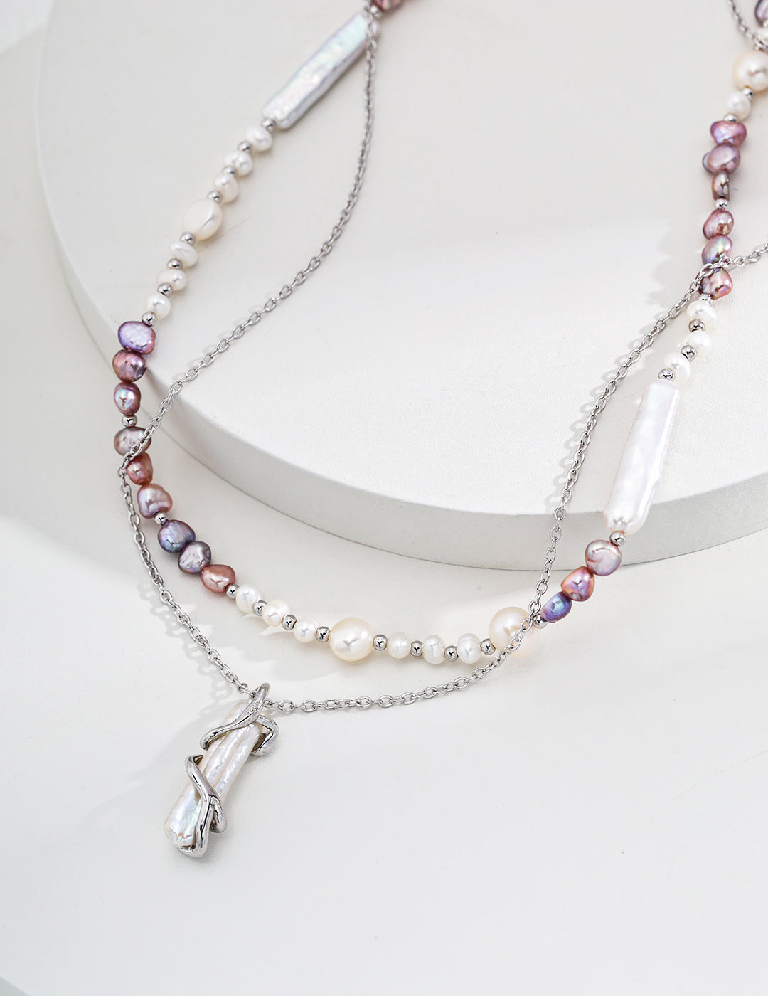 Lilac Pearl-way Necklace 38cm / 15"