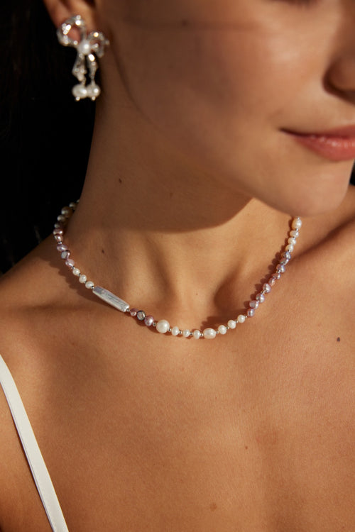 Lilac Pearl-way Necklace 38cm / 15"