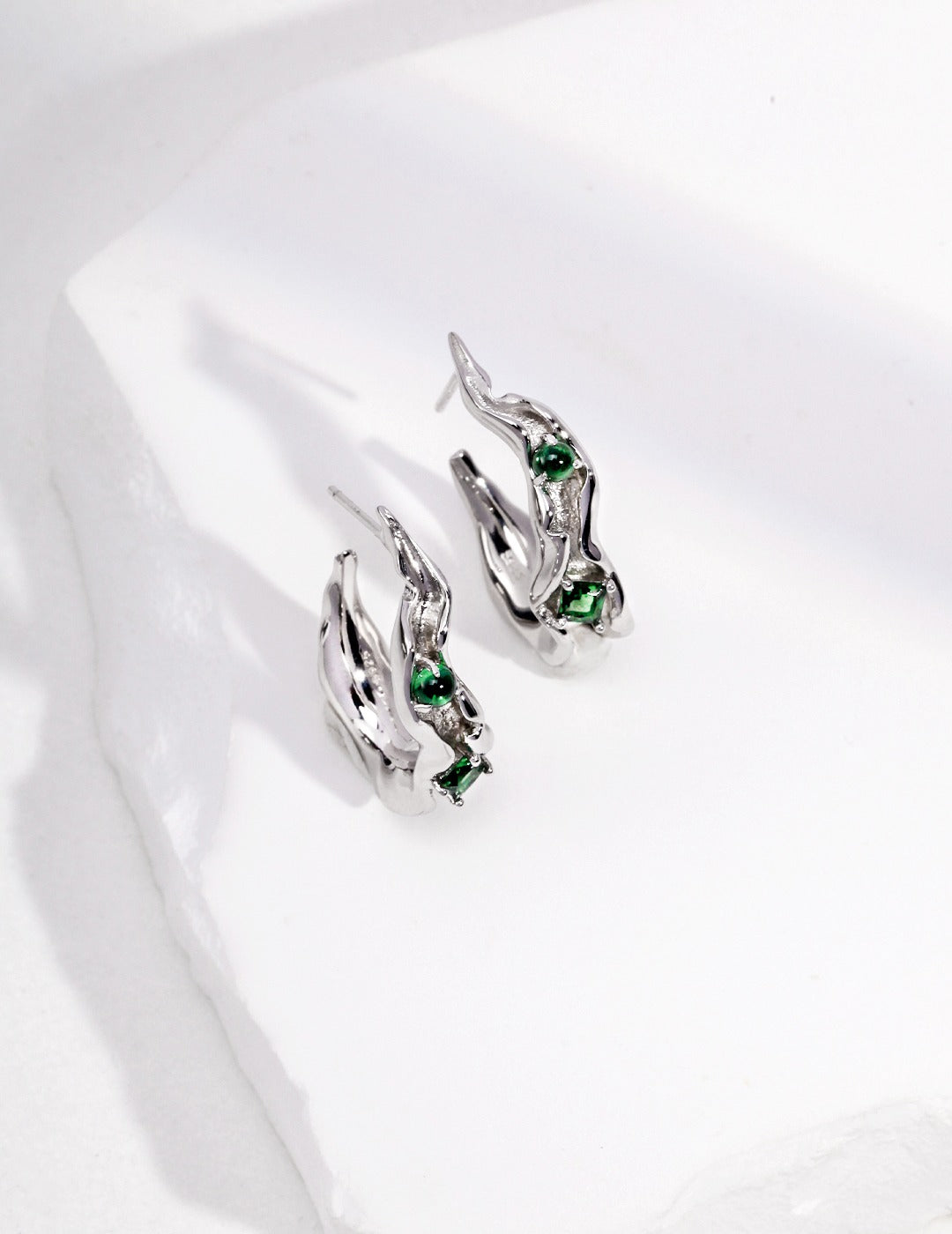 Crunch Hoop Earrings with Cubic Zirconia