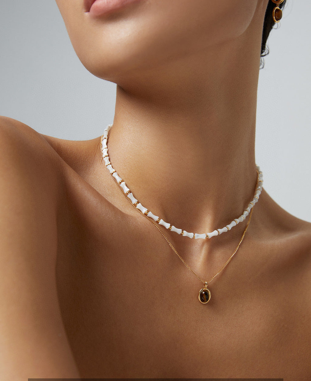 Oval Tiger Charm Necklace 40cm / 15'
