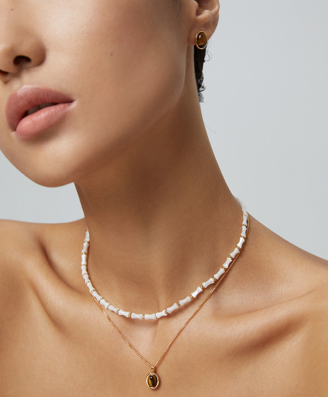 Oval Tiger Charm Necklace 40cm / 15'