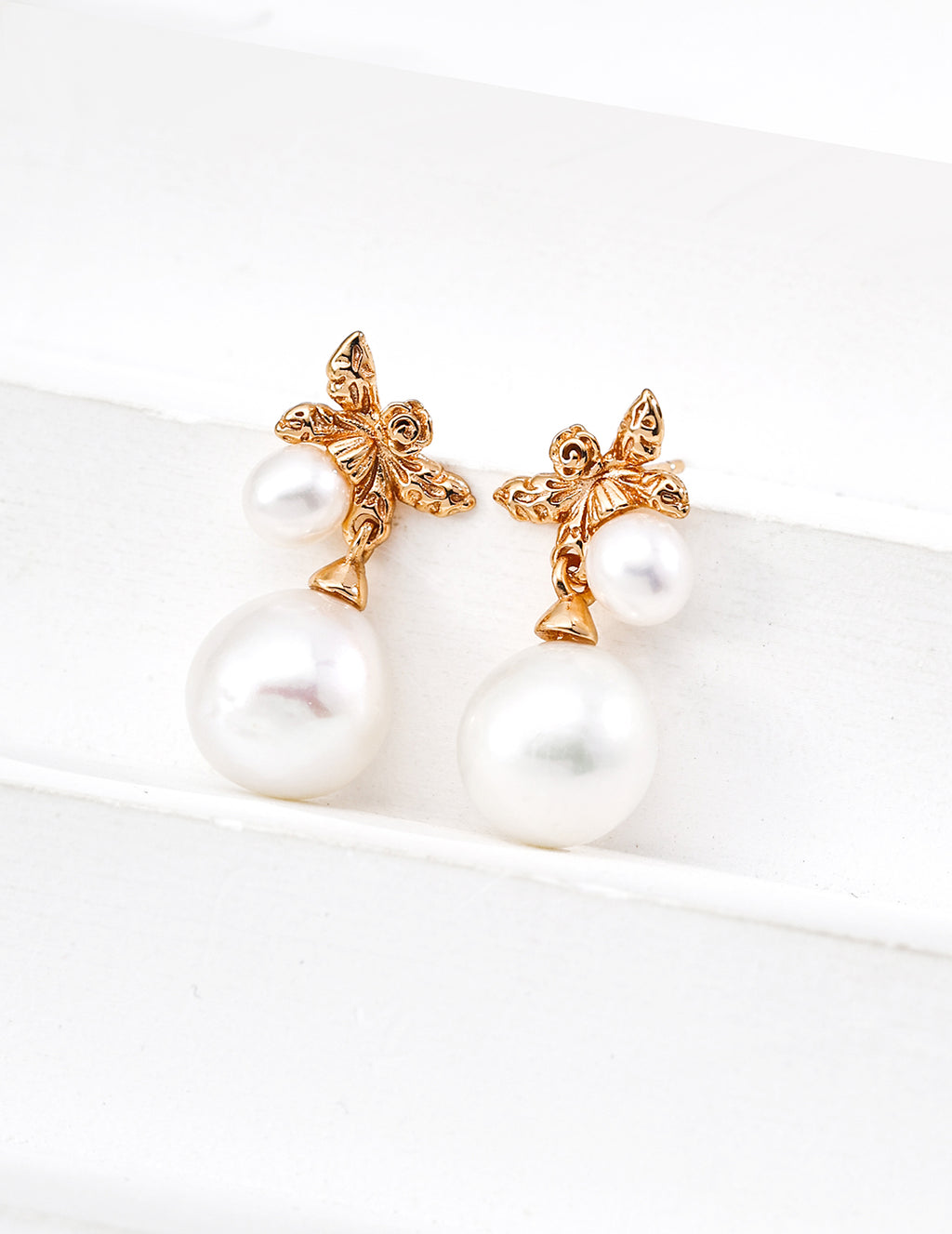 Butterfly Pearl Drop Earrings