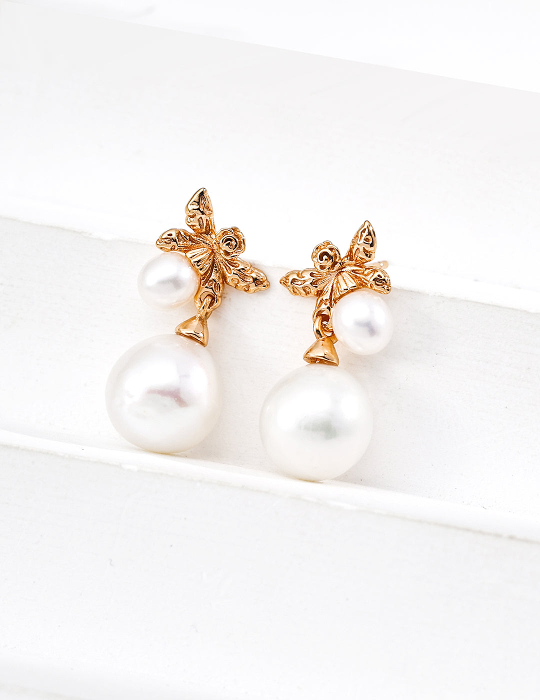 Butterfly Pearl Drop Earrings