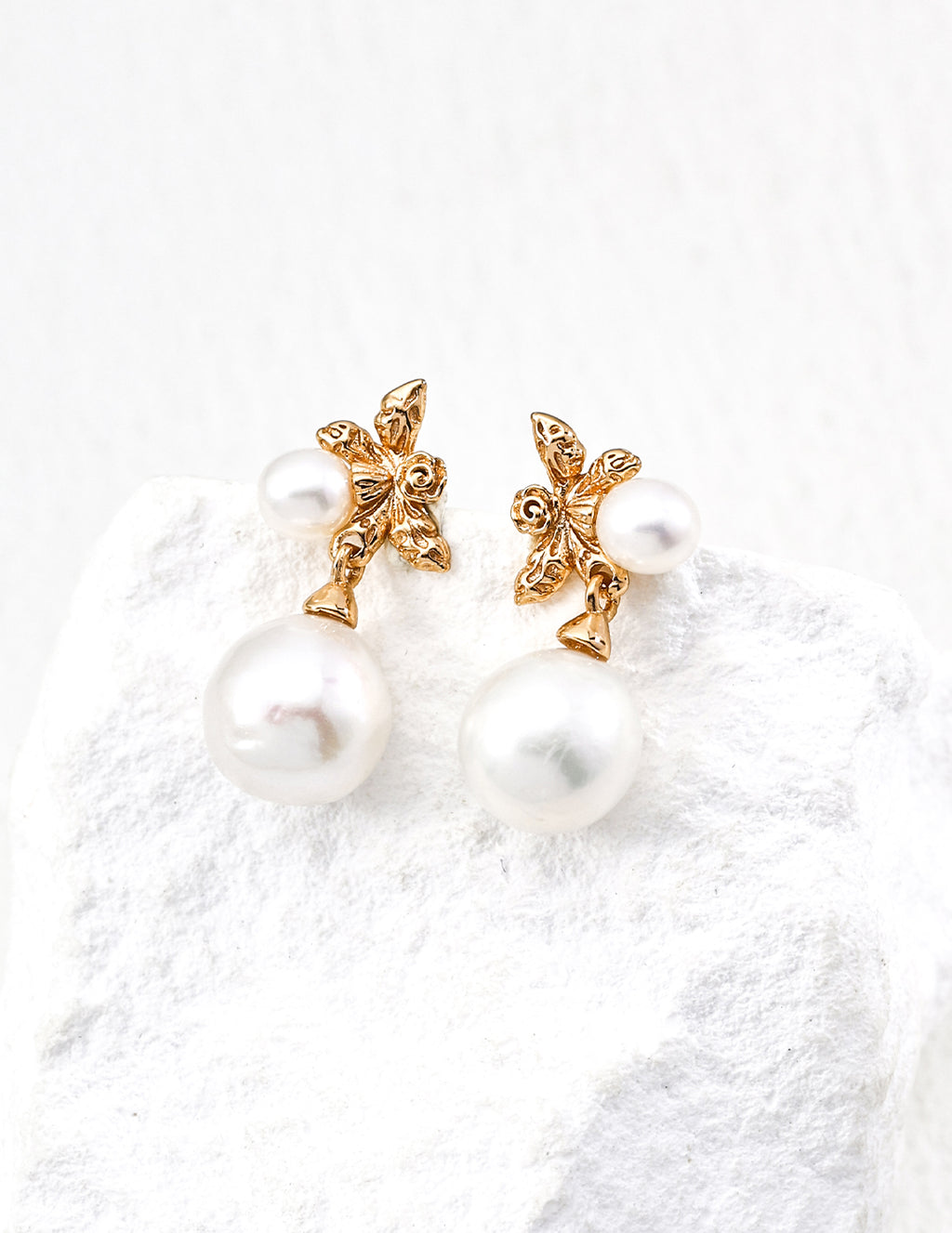 Butterfly Pearl Drop Earrings