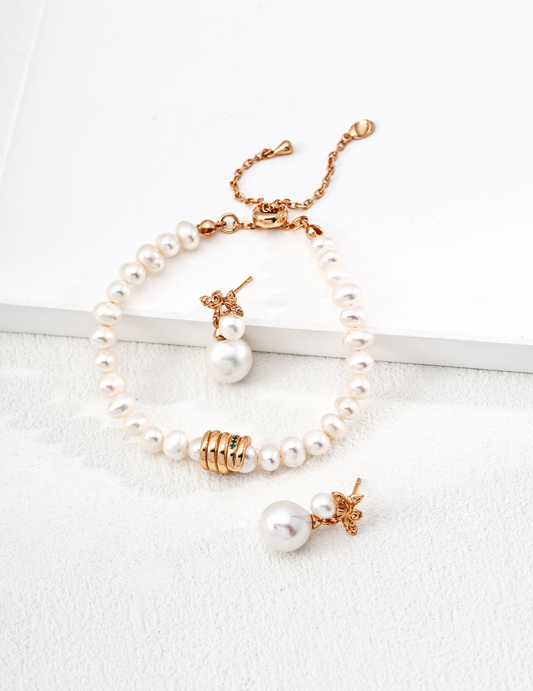 Butterfly Pearl Drop Earrings