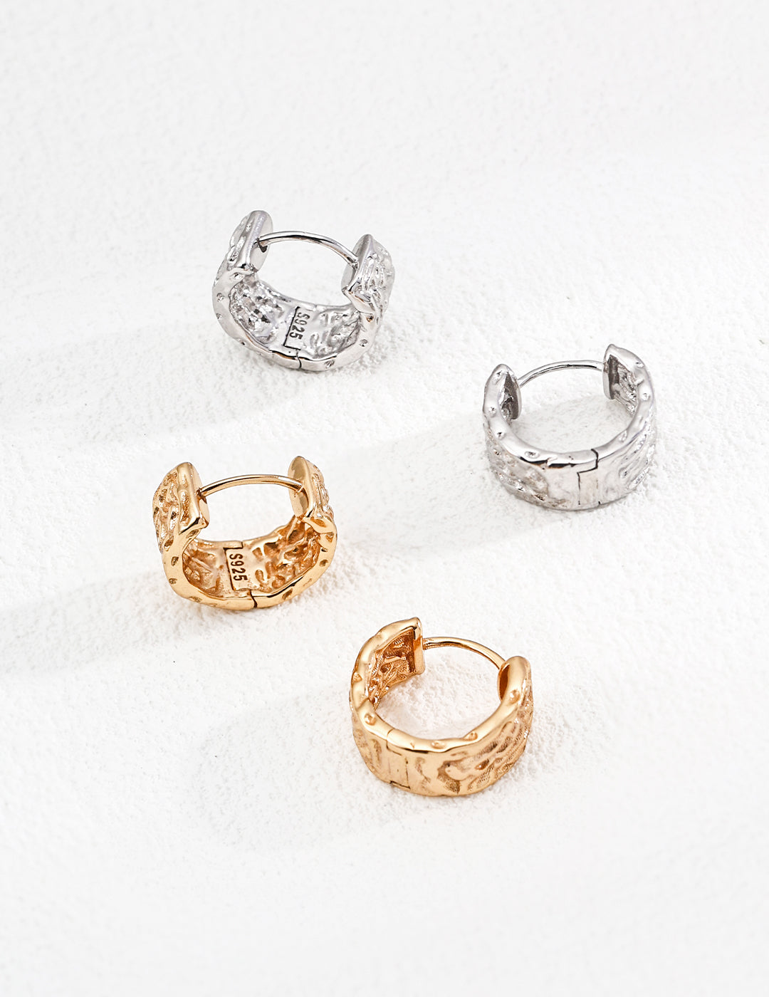 Marcella Textured Hoop Earrings