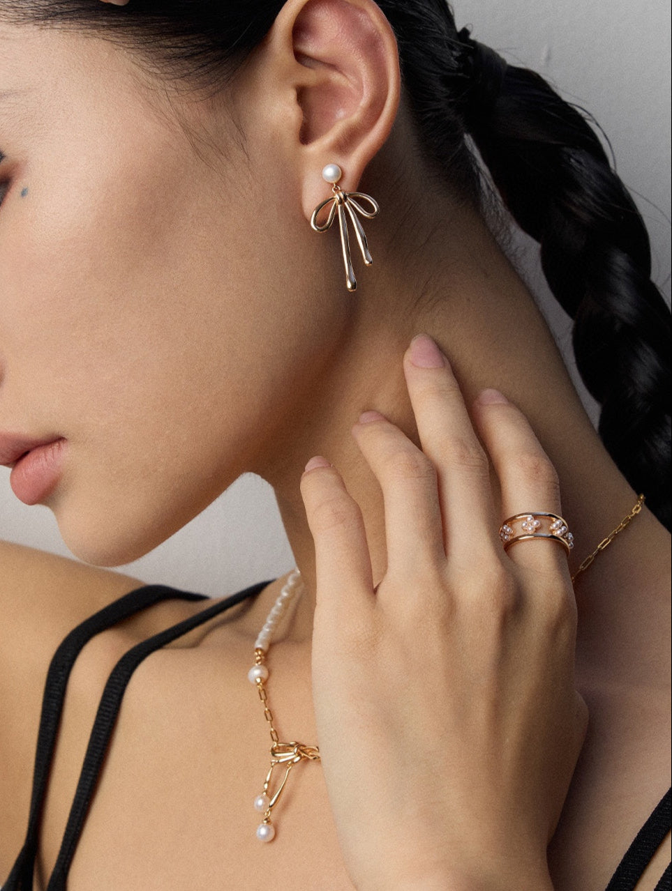 Golden Ribbon Earrings