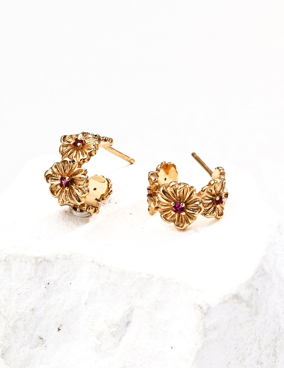 Sculpted Floral Hoops